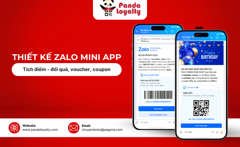 Dịch Vụ Thiết Kế Zalo Mini App Tích Điểm/Đổi Quà/Voucher/Coupon