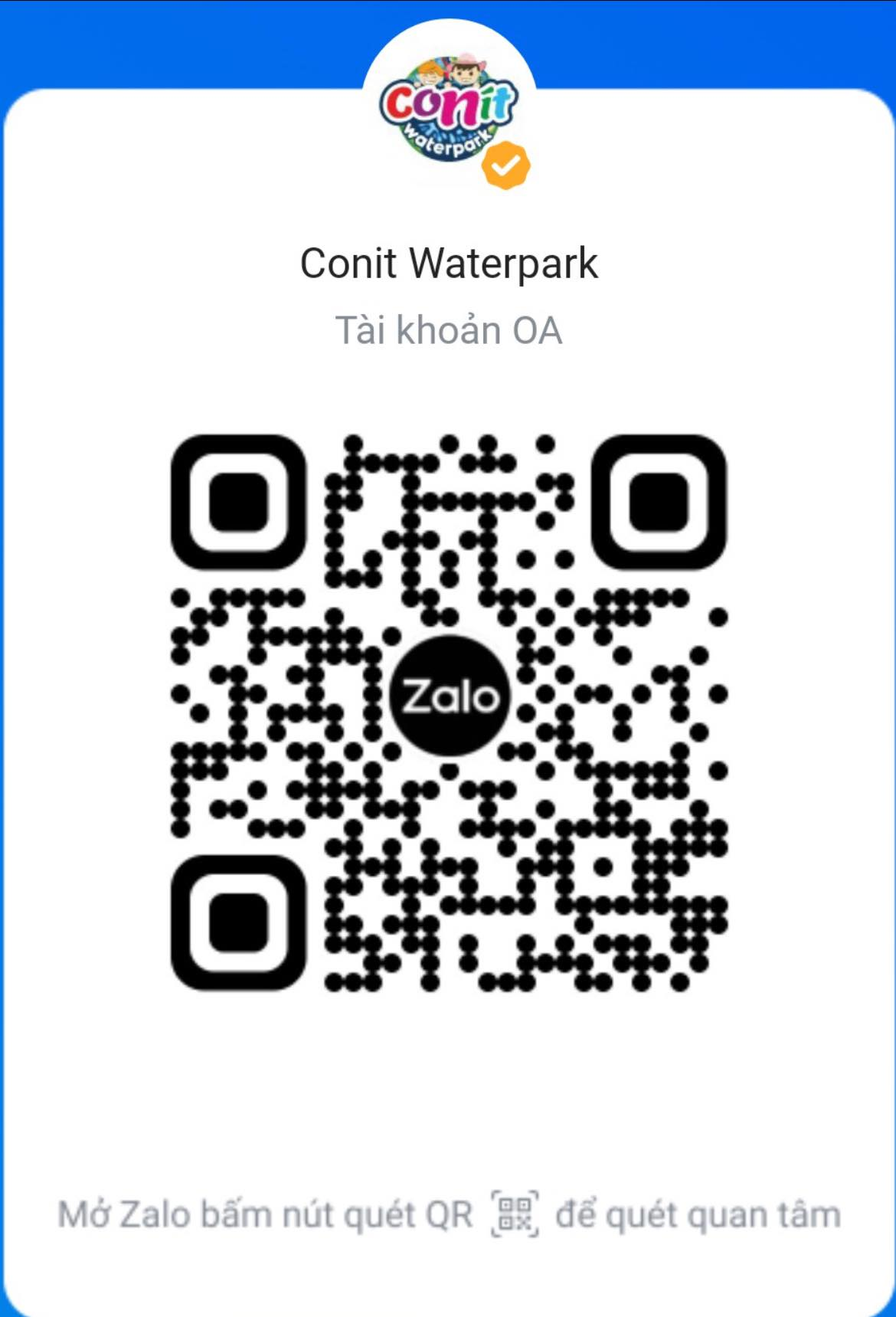 Quét mã QR tích điểm cùng Conit Waterpark