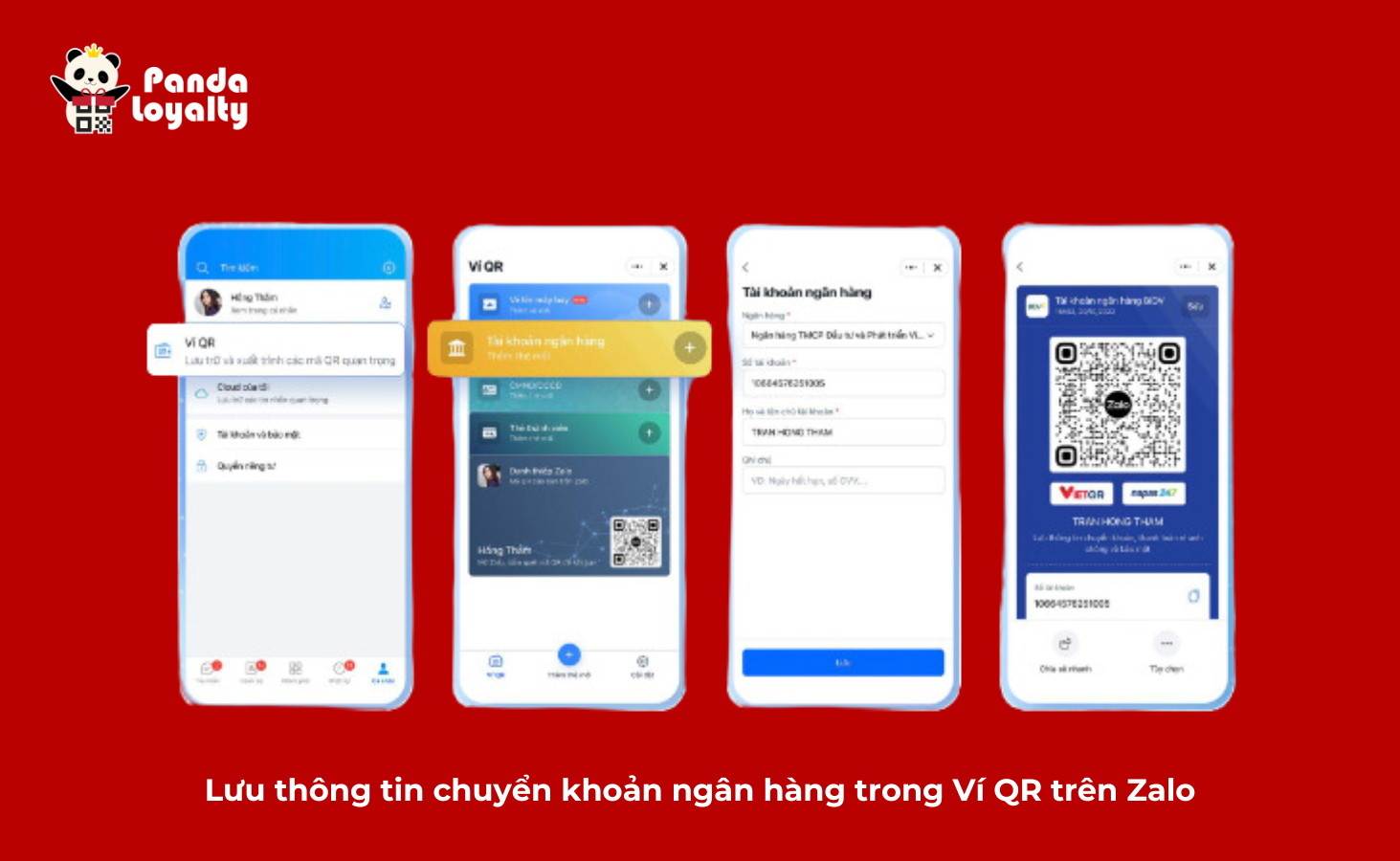 Lưu thông tin chuyển khoản ngân hàng trong Ví QR trên Zalo