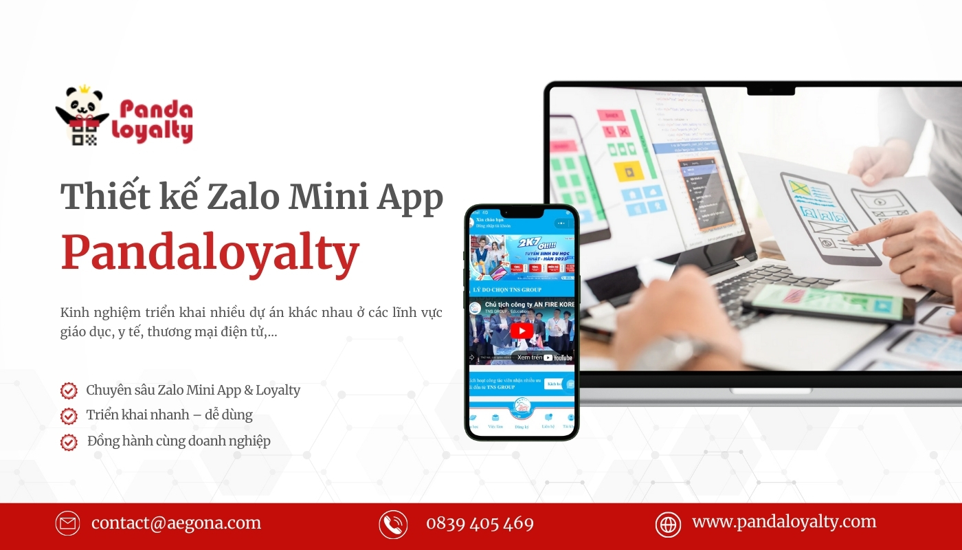 Thiết kế zalo mini app ngành giáo dục tại Pandaloyalty