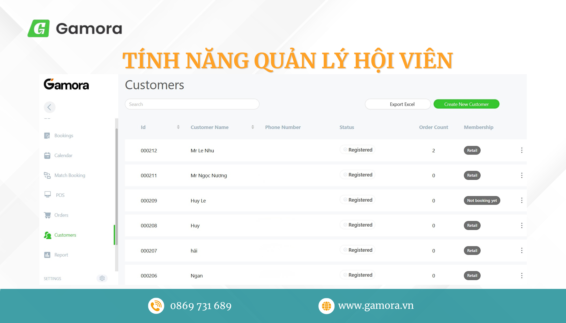 Tính năng quản lý hội viên