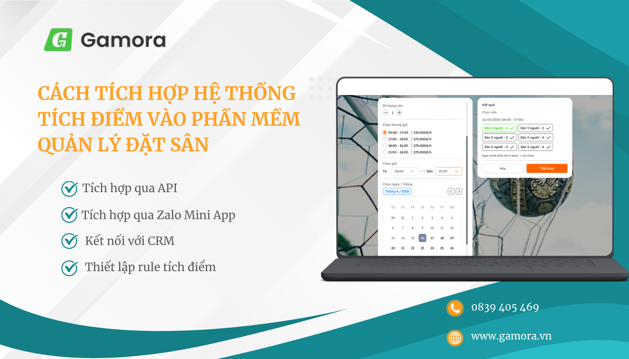 Cách tích hợp hệ thống tích điểm vào phần mềm quản lý đặt sân