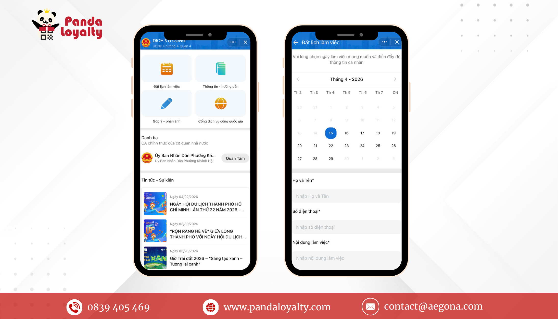 Đặt lịch làm việc