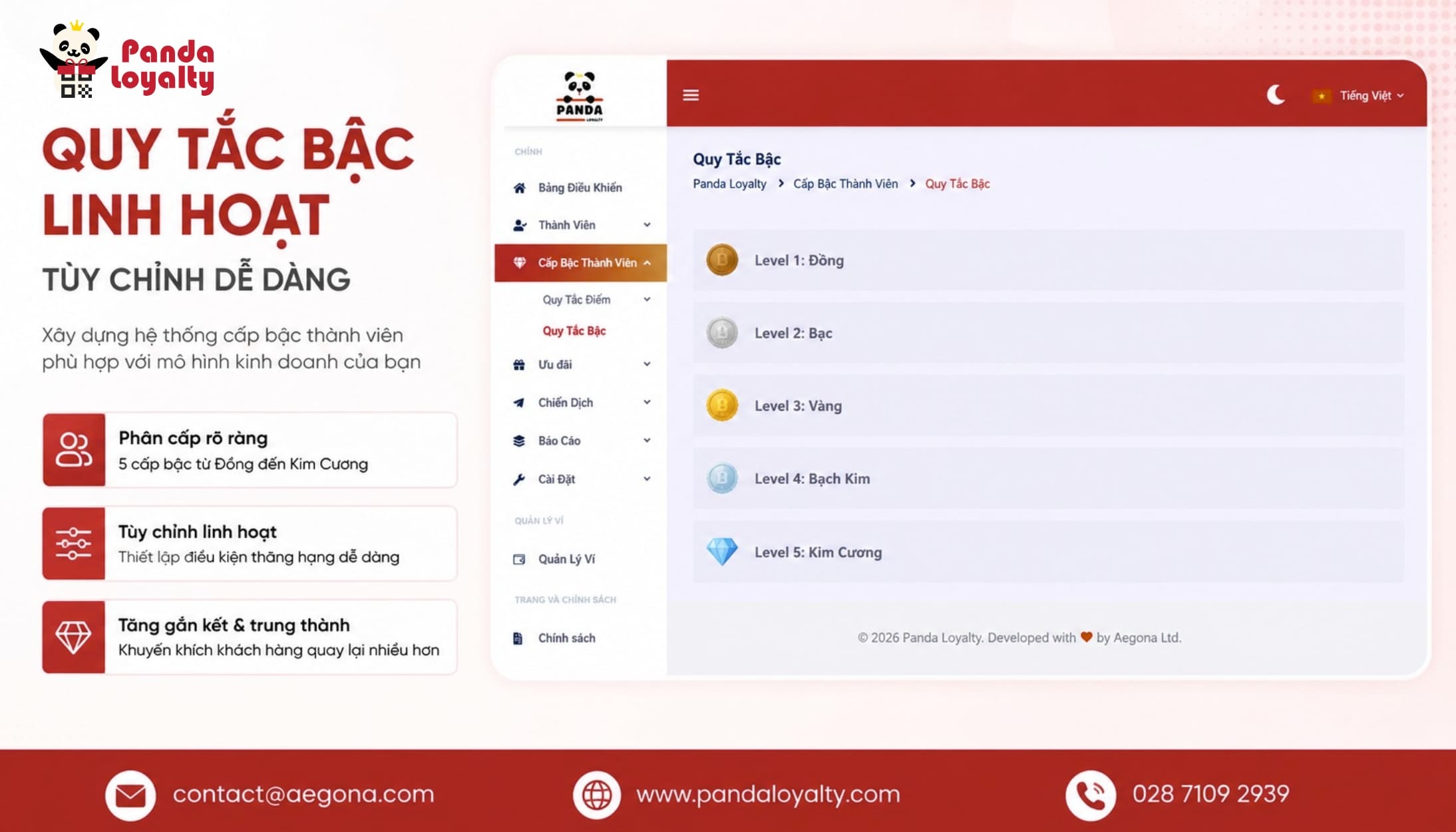 Thăng hạng thành viên để nhận nhiều đặc quyền hơn 