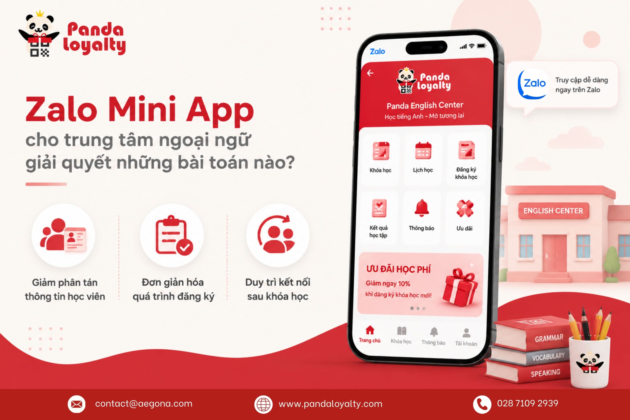 Zalo Mini App giúp trung tâm giải quyết bài toán quản lý học viên