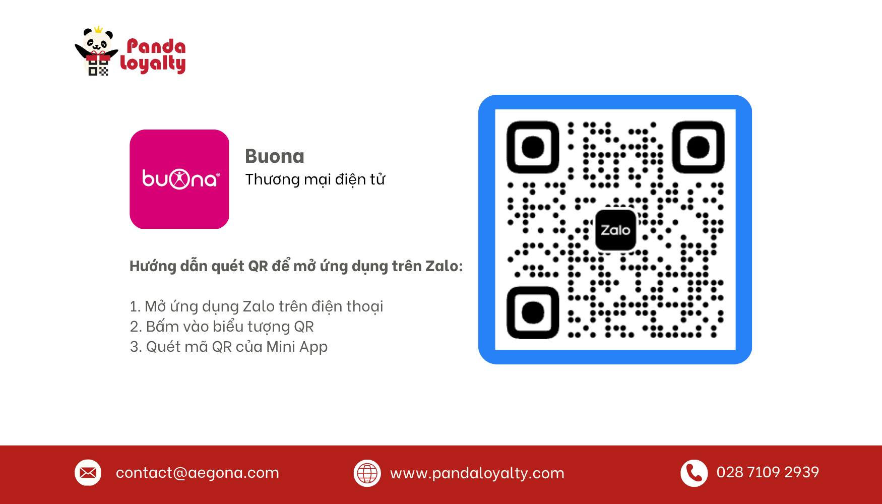 Quét mã QR để truy cập Zalo Mini App của Buona