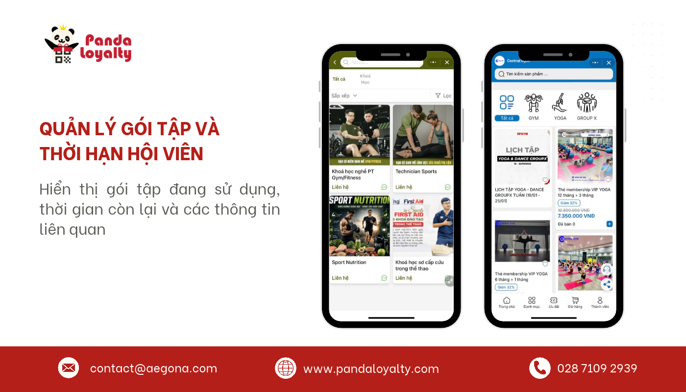 Quản lý gói tập và thời hạn hội viên trên zalo mini app