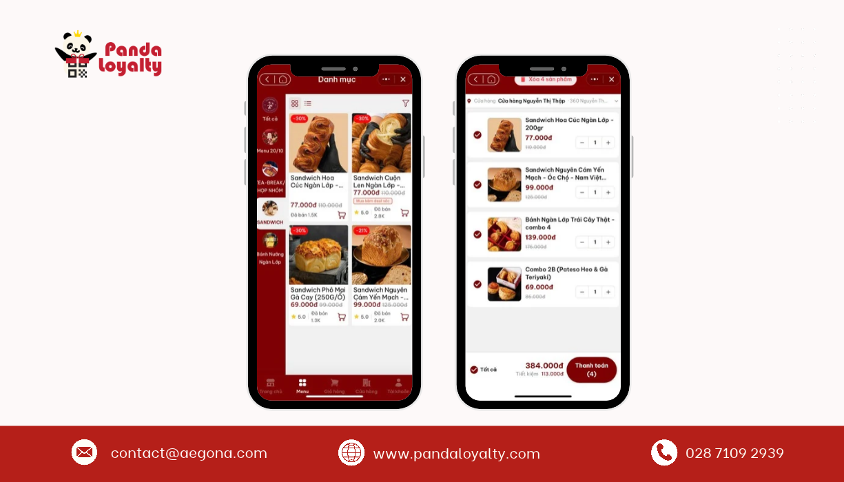 Đặt hàng bánh online linh hoạt